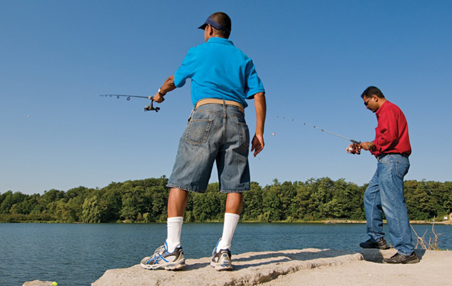 fishing at Heart Lake Conservation Park
