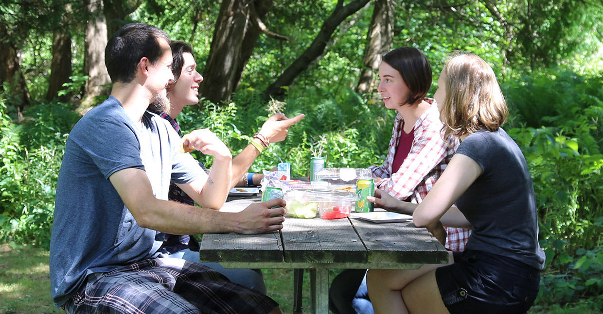 young people enjoy picnic at albion hills conservation area