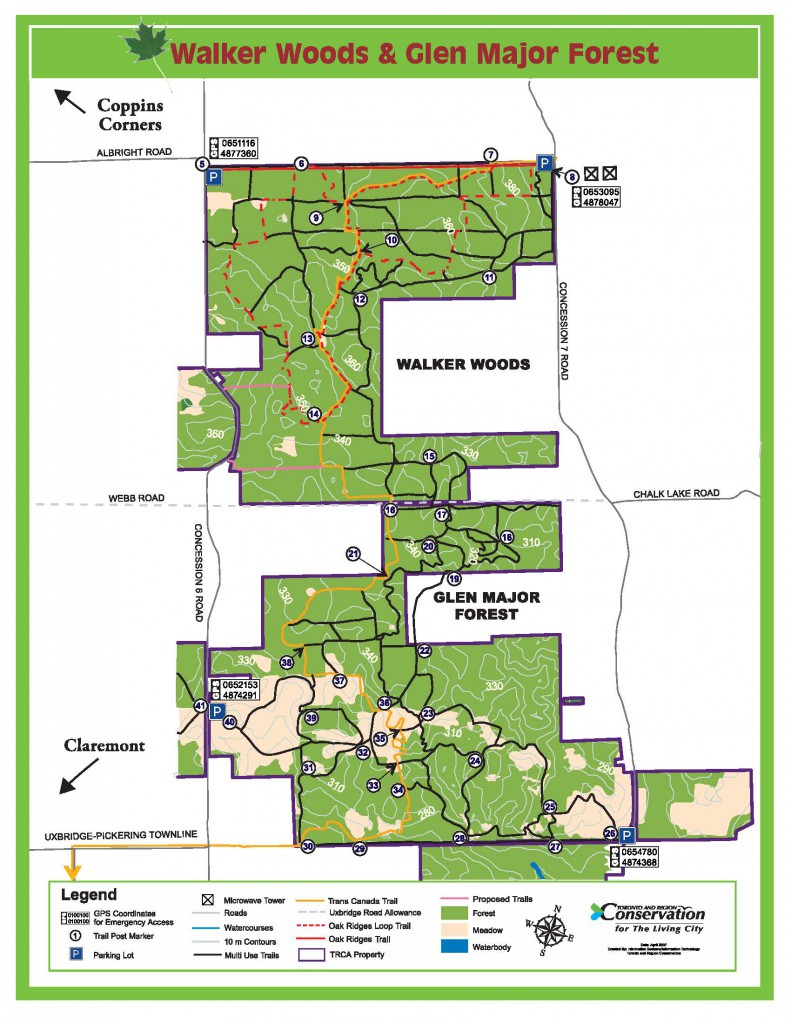 Map of Walker Woods and Glen Major Forest