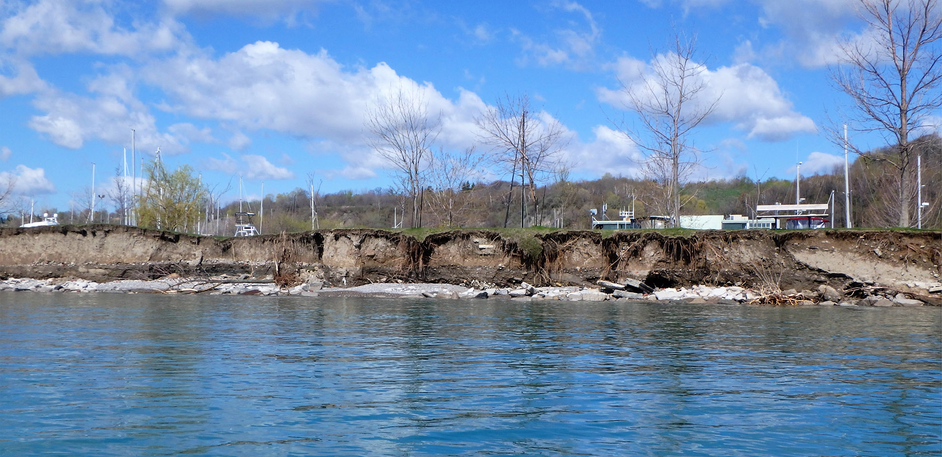 eroding section of shoreline along Lake Ontario