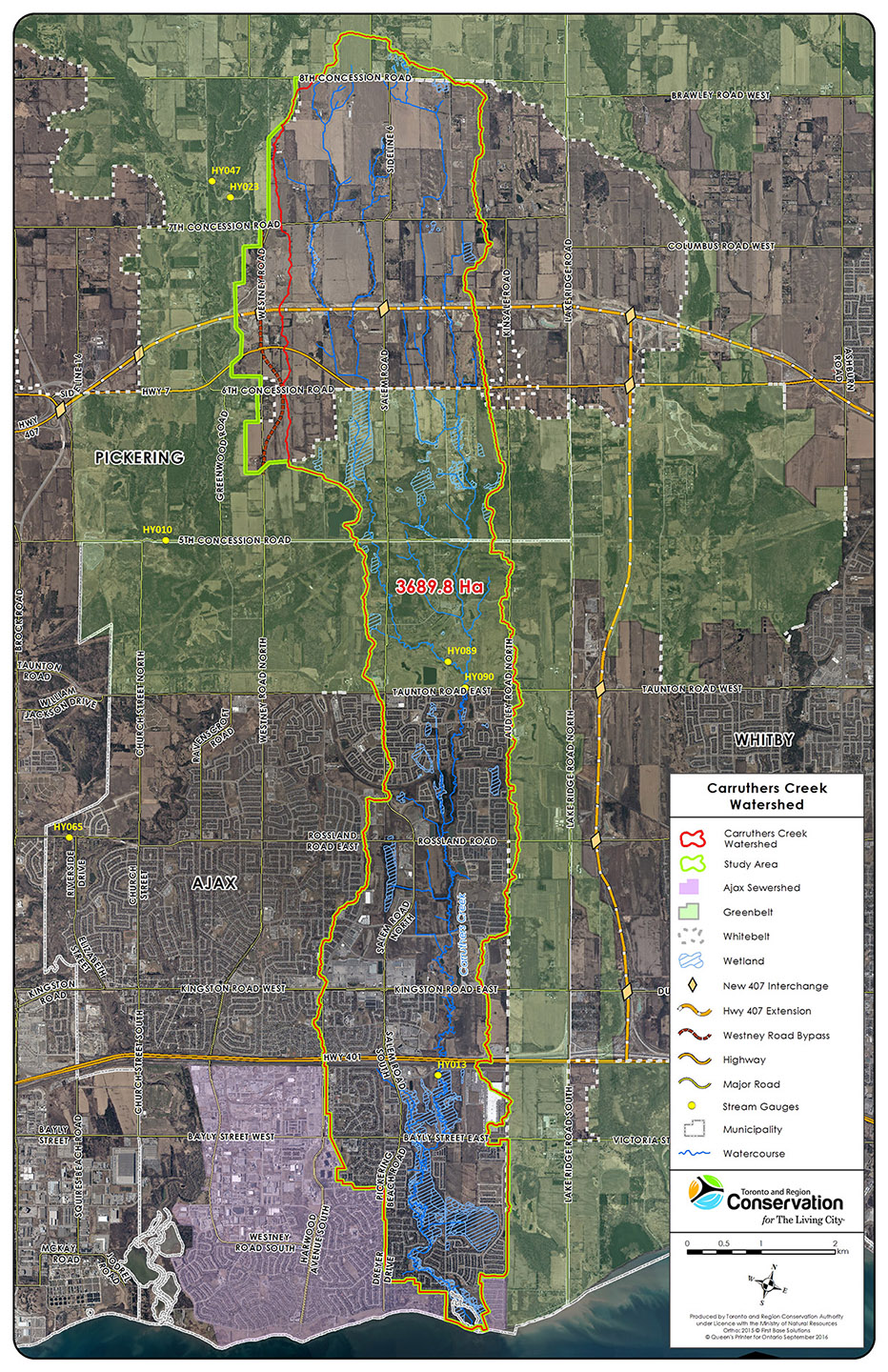 map of Carruthers Creek watershed