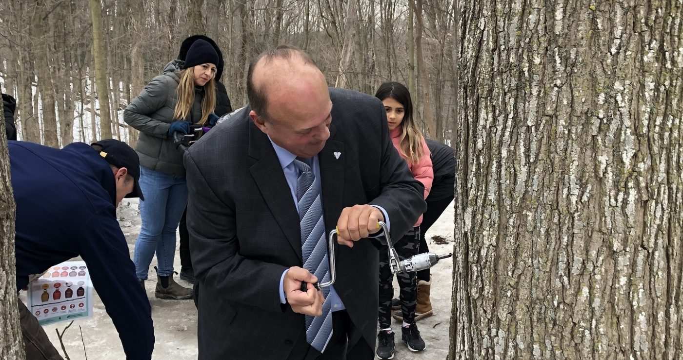 Minister Tibollo visits Sugarbush Maple Syrup Festival at Kortright