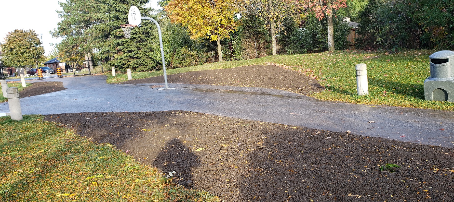 Heritage Hills Parkette in Caledon after the removal of asphalt