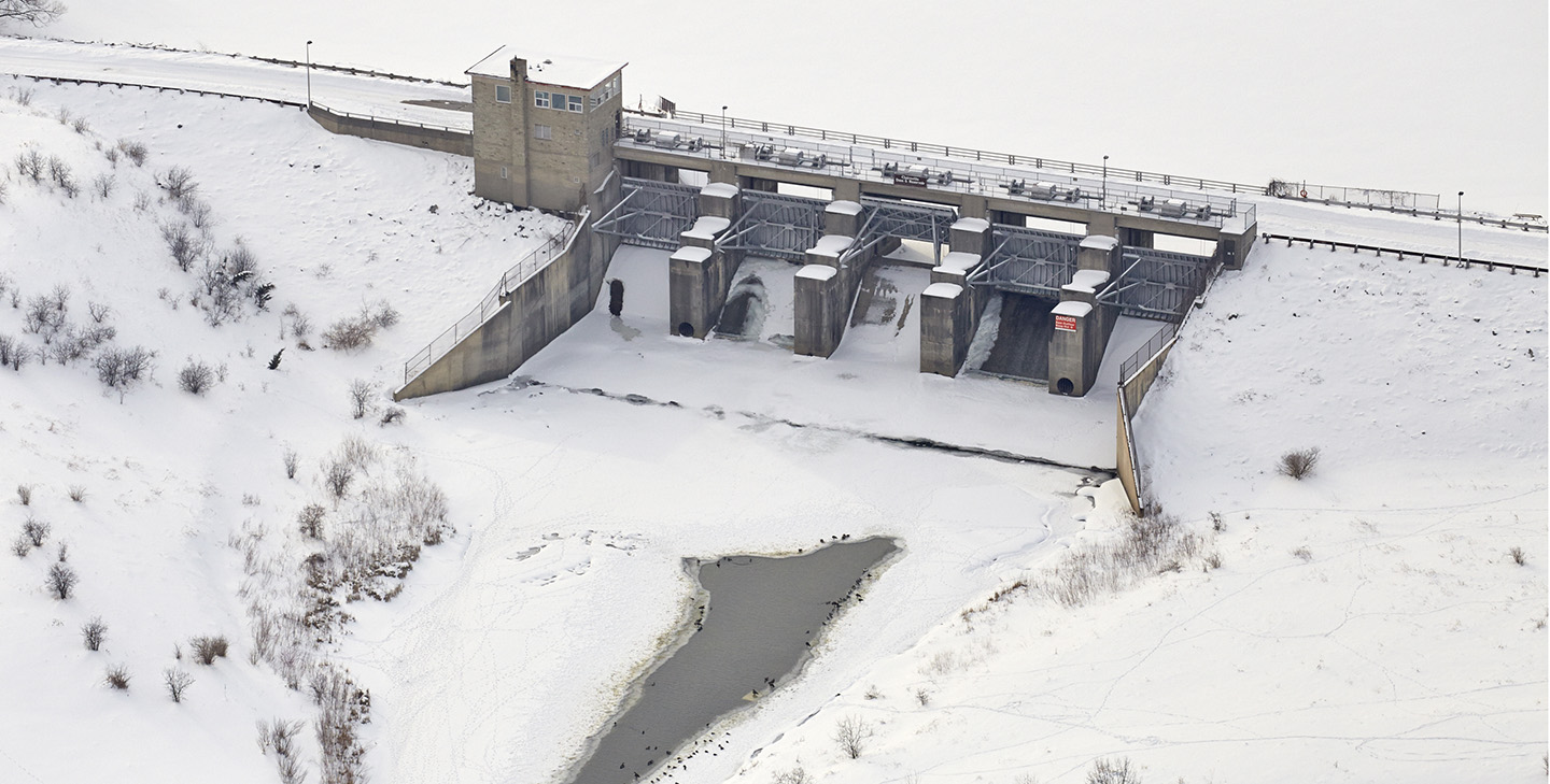 drone monitoring image of Claireville Dam