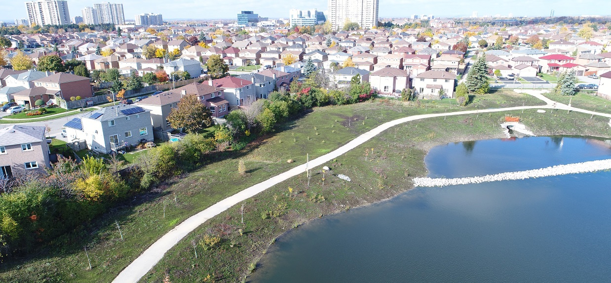 new pond in County Court SNAP neighbourhood improves water quality and provides additional amenity space and a natural area destination for residents