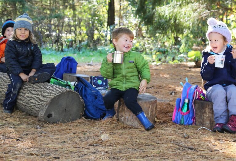 preschool students enjoy outdoor learning experience at The Nature School at Claireville