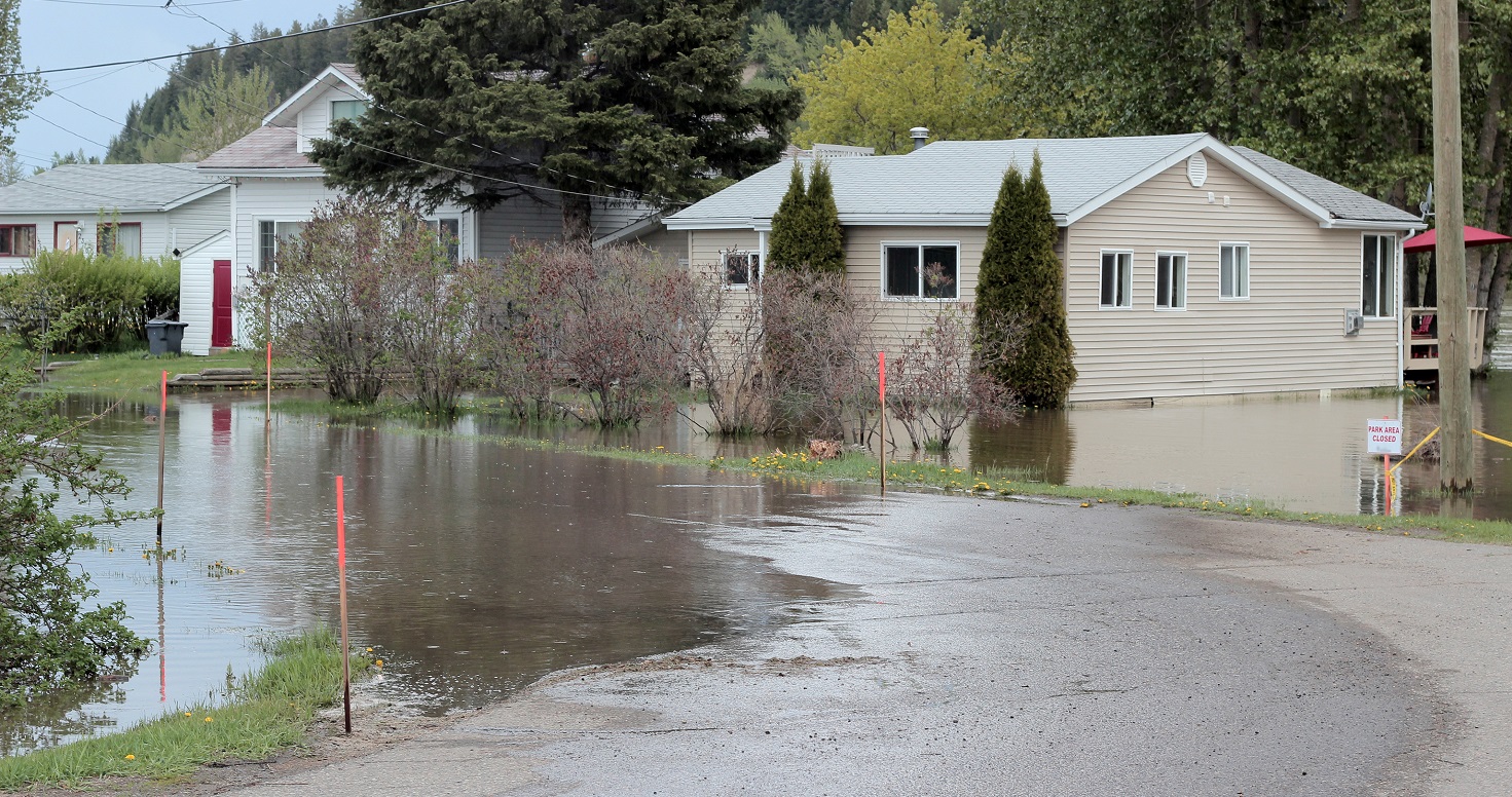 flooding in suburban area