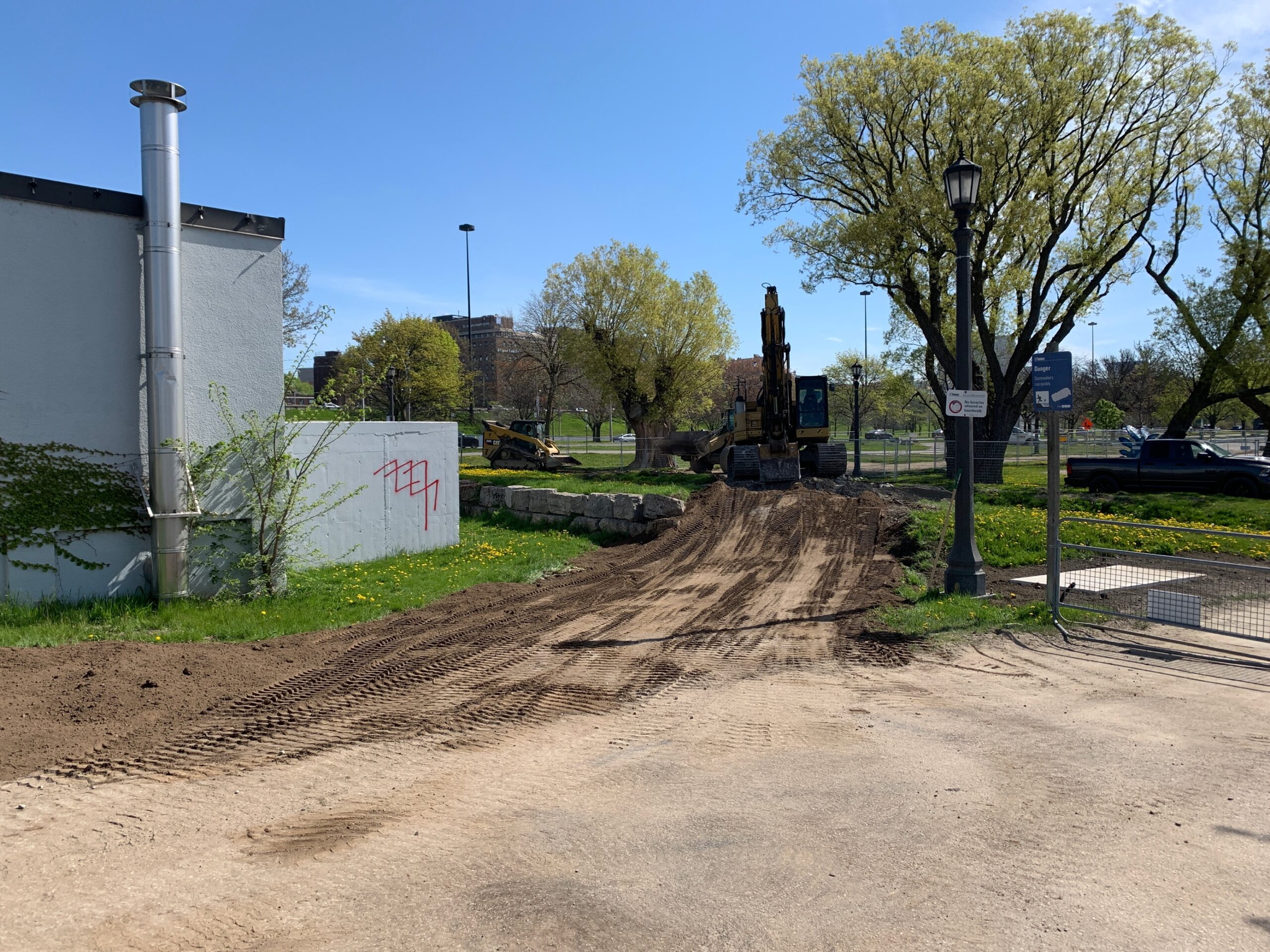 Restoration progress along the access route