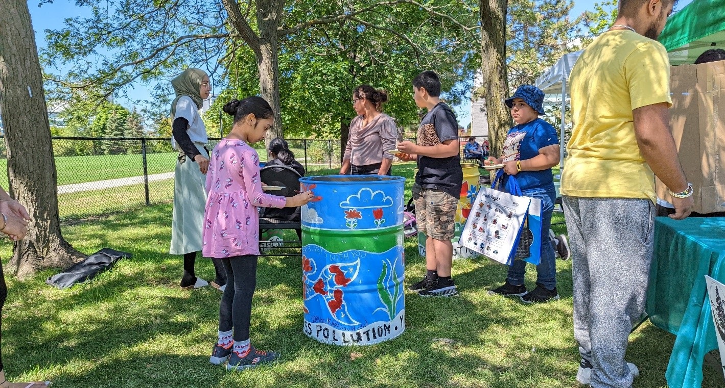 Bramalea SNAP neighbourhood residents take part in anti-litter waste bin art initiative