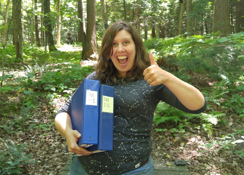 Courtney at work with the Couchiching Conservancy