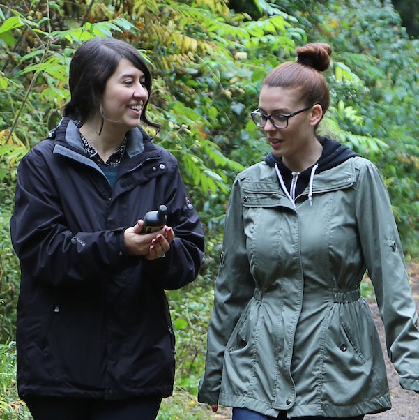 corporate team members take part in geocaching exercise at Claireville Conservation Area