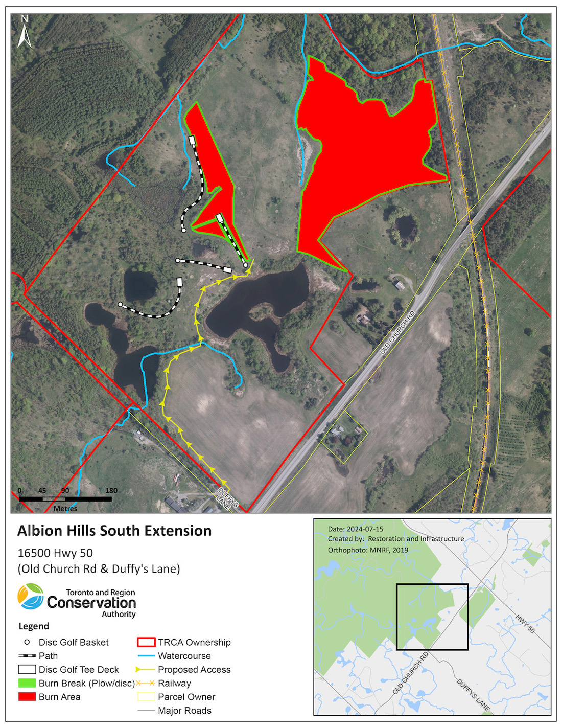 map of Albion Hills prescribed burn area
