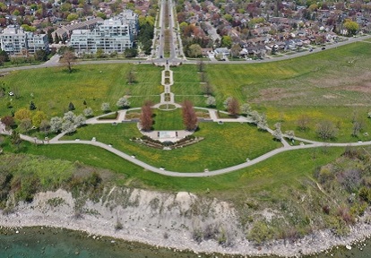 aerial view of the Ajax shoreline