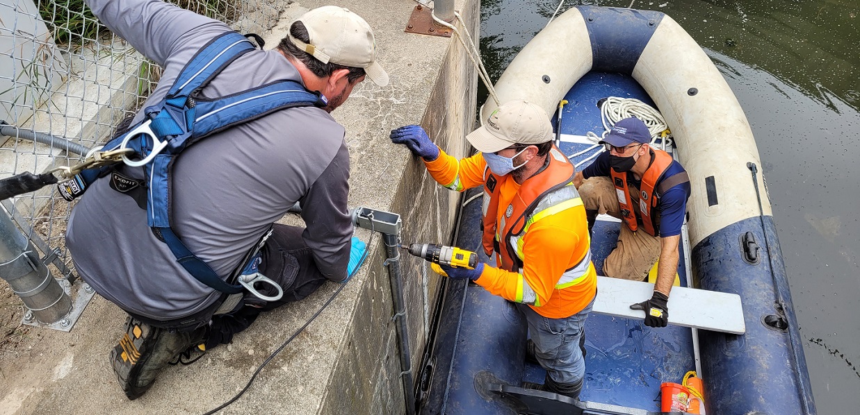 TRCA staff conduct maintenance work at Palgrave Dam