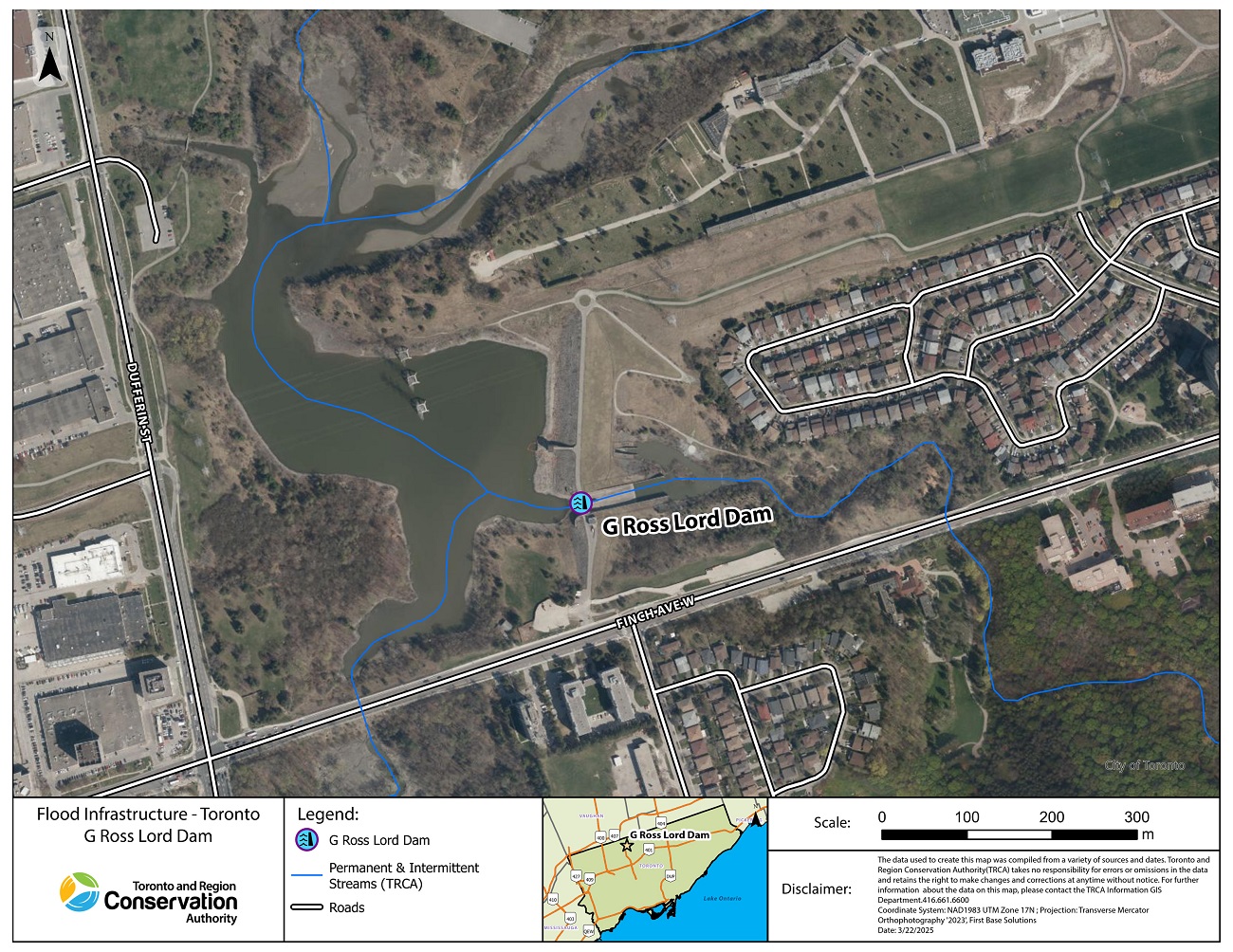 map of G Ross Lord Dam