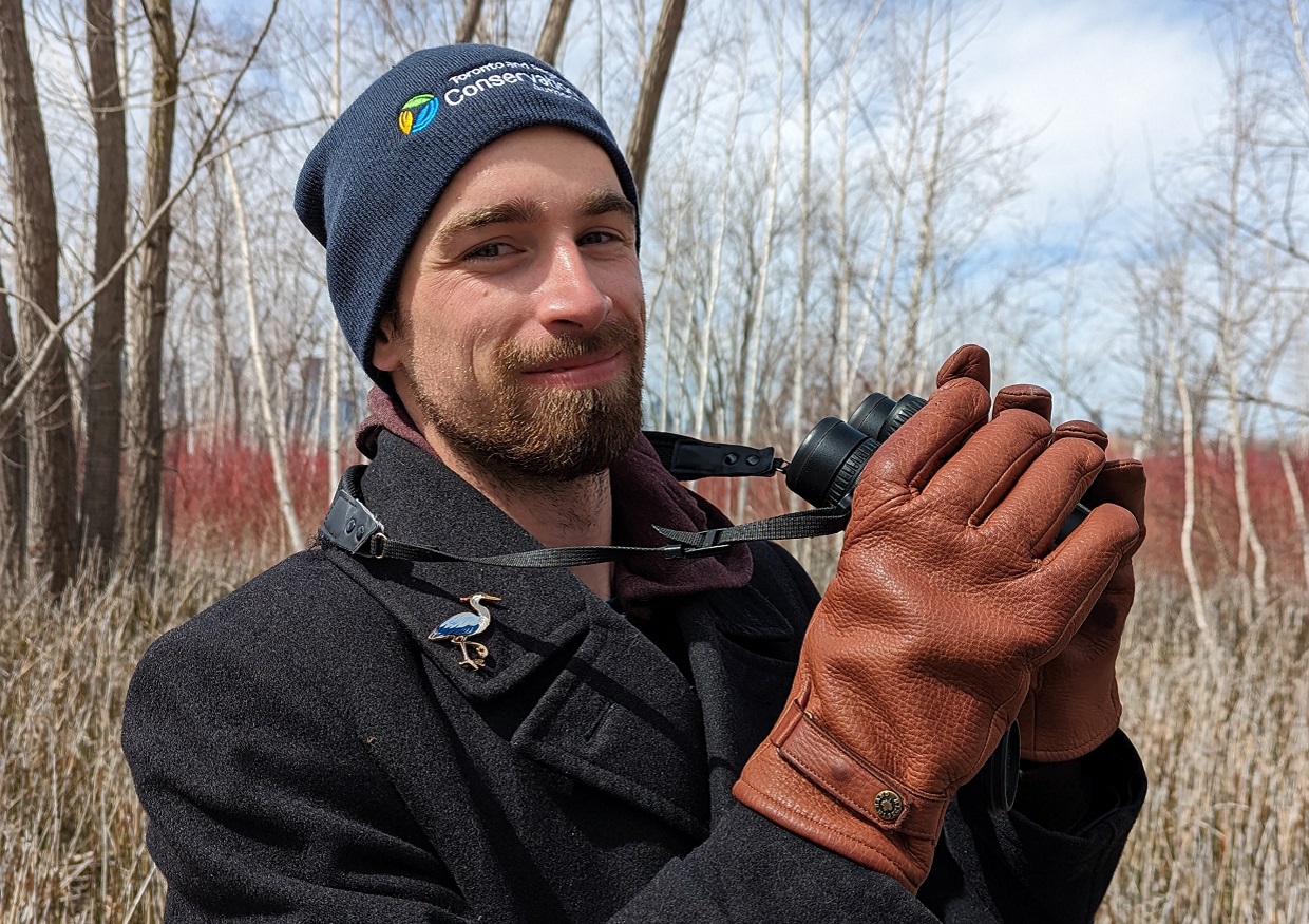 TRCA team member at the Tommy Thompson Park Bird Research Station conducts a daily census