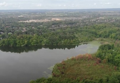 aerial view of Heart Lake and the Etobicoke Creek watershed