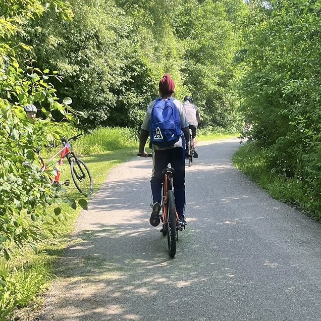 a cyclist explores the trails of Brampton during the annual Bike the Creek event