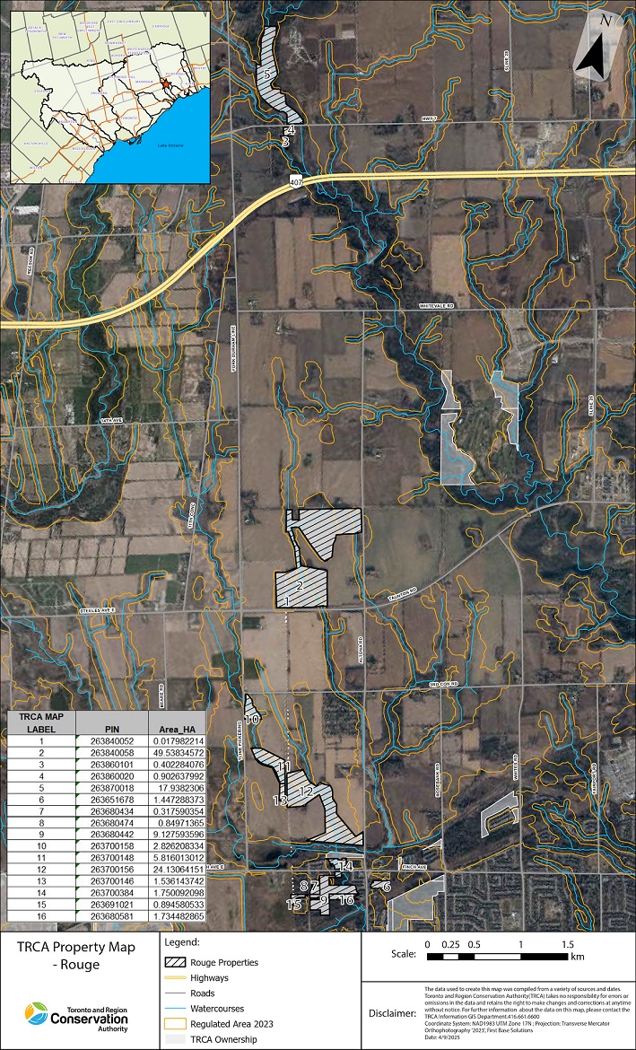 property map of Rouge National Urban Park