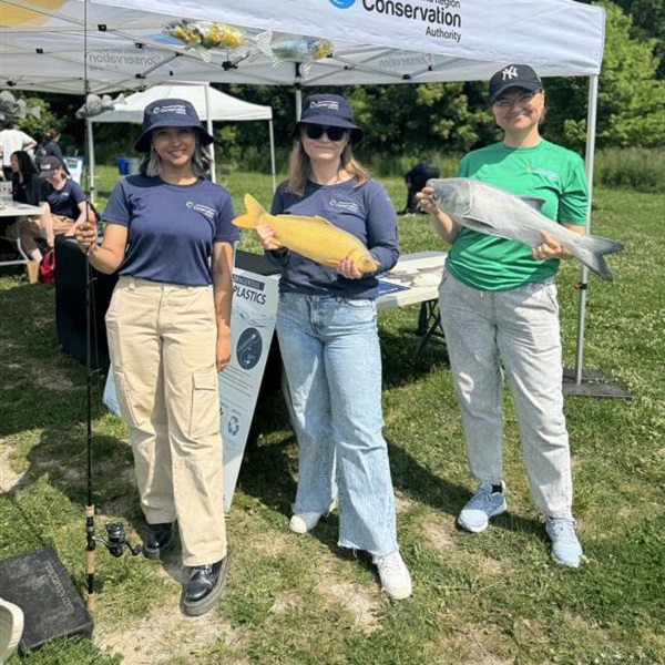 TRCA team members host an interactive educational booth on fishing at the 2025 TRCA celebrate the Humber event