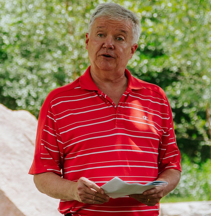 TRCA Board of Directors Chair Paul Ainslie at the private ceremony to celebrate the completion of the new Indigenous gathering space in Morningside Park