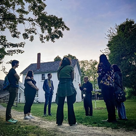 visitors to The Village at Black Creek take part in the Alone in the Dark ghost tour
