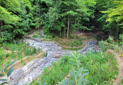 view of the Clarinda Drive Erosion Control and Slope Stabilization project area after construction