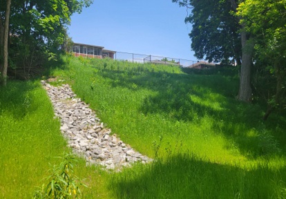 Constructed reinforced soil slope behind Ridge Point Crescent