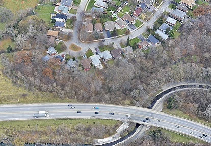 an aerial view of Ridge Point Crescent