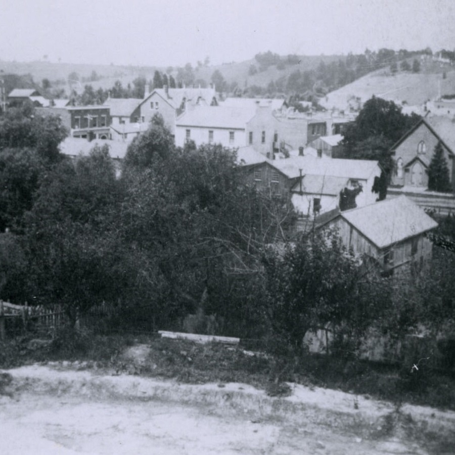 Black and white archival photograph of Bolton seen from Willow Hill in 1897