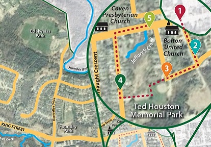 map of the West Bolton SNAP Hidden Creek trail walk