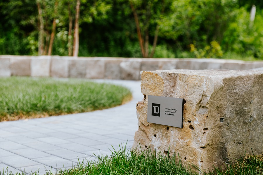 a plaque at the site of the first Morningside Legacy Project installation acknowledges the support of TD Bank Group