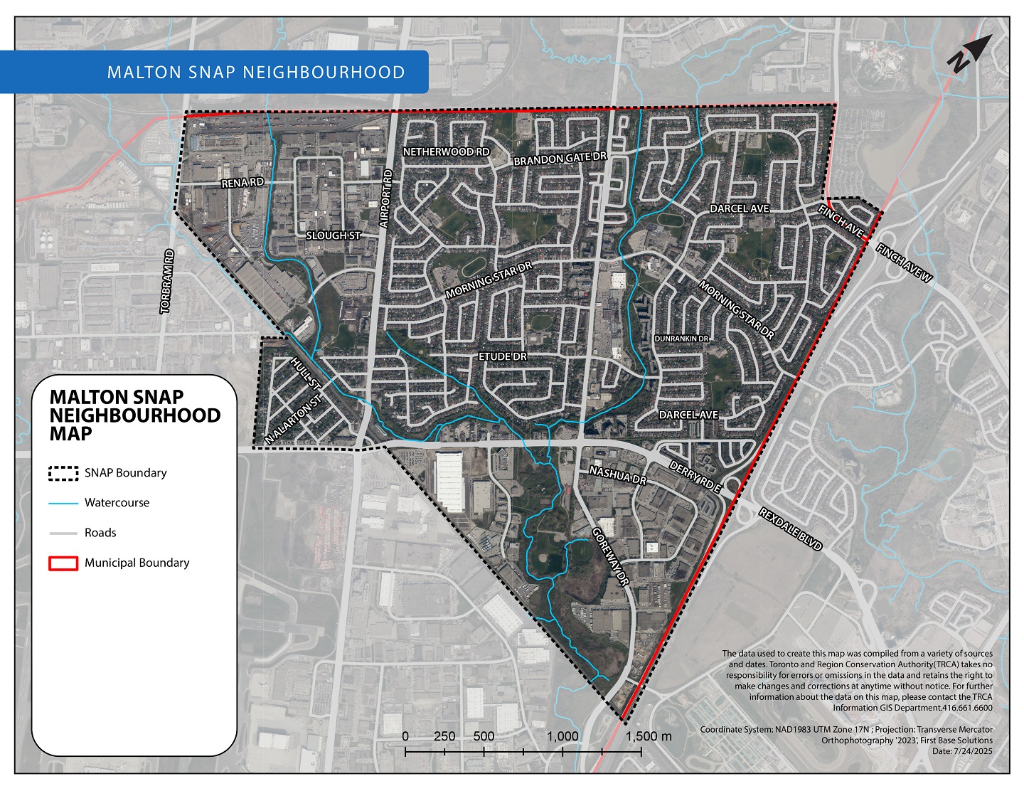 a map of the Malton SNAP neighbourhood boundaries