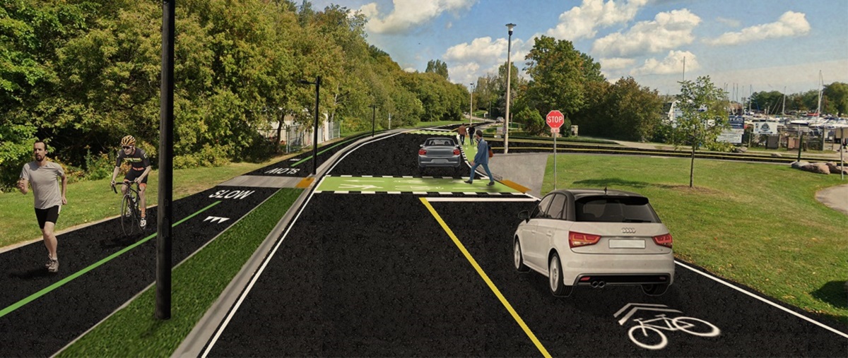 a rendering of the Brimley Road South multi-use trail at Bluffers Park