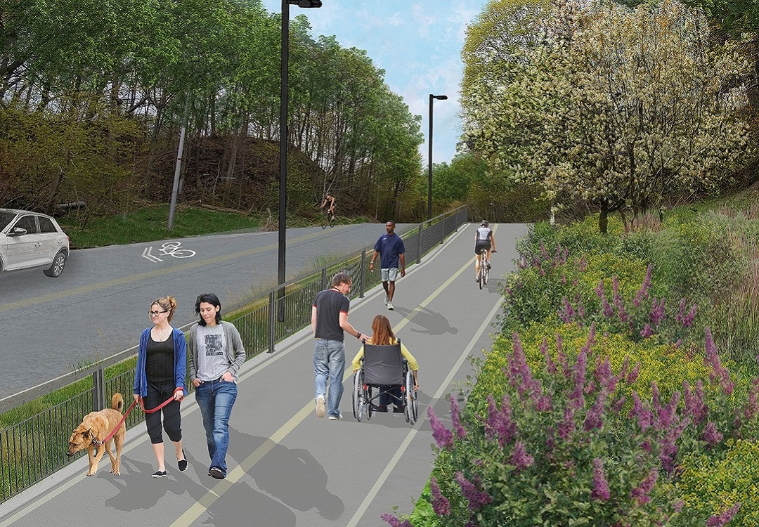 a rendering of the completed Brimley Road South multi-use trail