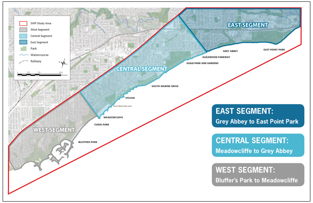 Scarborough Waterfront Project - West Segment Shoreline and Multi-Use Trail - study area map