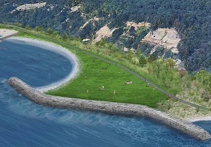 a rendering of the Scarborough Waterfront Project west segment shoreline detailed design