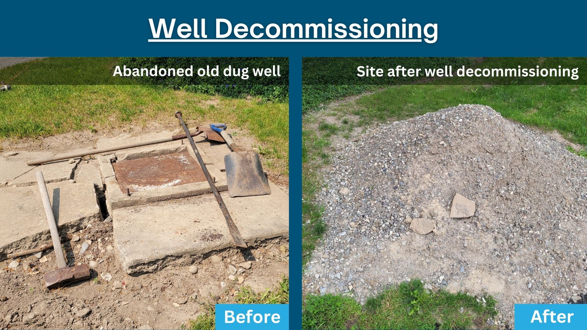 Well decommissioning Before After