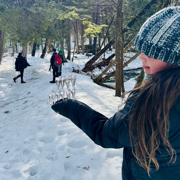 student enjoys outdoor adventure at a winter camp at Claremont Nature Centre