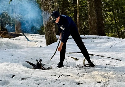 student enjoys outdoor adventure at a winter camp at Claireville Outdoor Education Centre