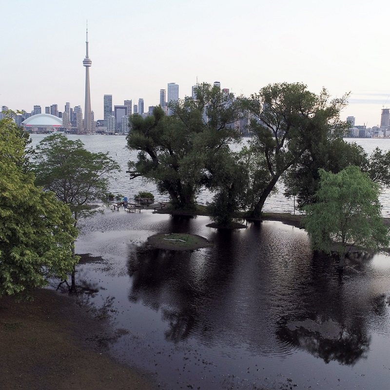 flooding on Toronto Island