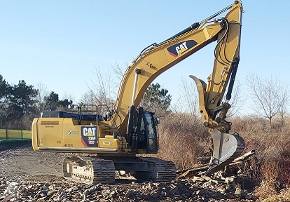 construction equipment on site at a TRCA erosion risk management project area