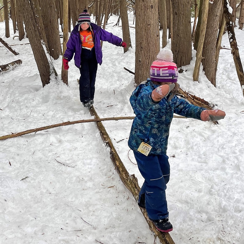 students enjoy outdoor adventure in the snow at a TRCA winter camp at Claireville Outdoor Education Centre