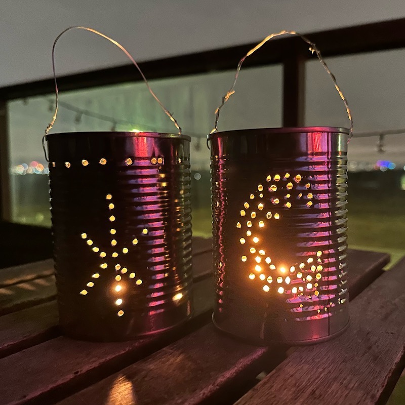 tin lanterns created at a TRCA winter solstice workshop