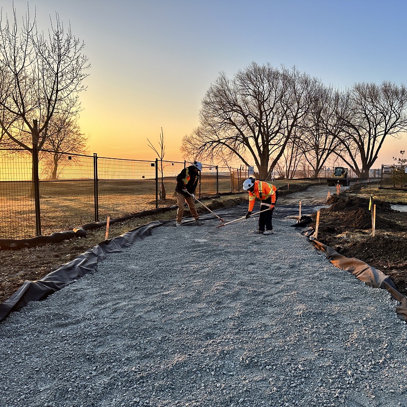 TRCA conservation lands team members work on a trail construction and maintenance project