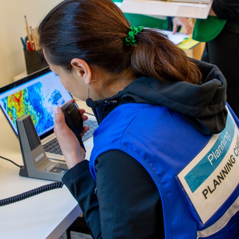 a TRCA team member on duty at the Flood Forecasting and Warning Centre