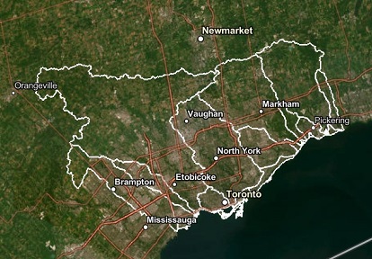 a screen capture of the TRCA flood plain map viewer