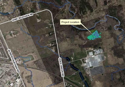 a map showing the location of the Nashville Conservation Reserve Floodplain Wetland project area