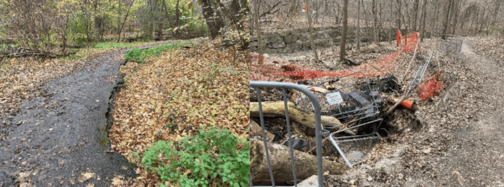 Photos of erosion hazards in the Vale of Avoca