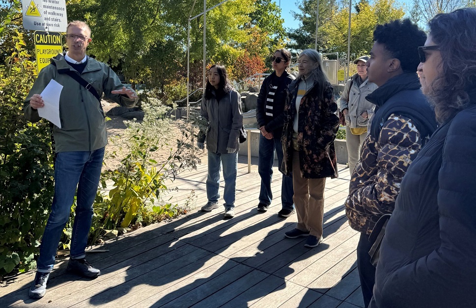 Regional Watershed Alliance and TRCA Youth Council members tour the Port Lands Flood Protection Project